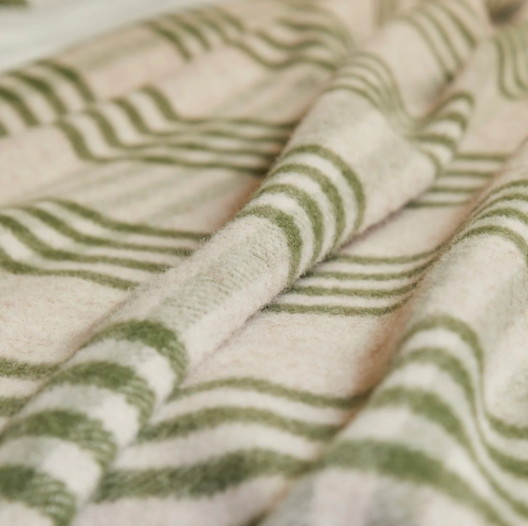 Tweedmill Hex Check Pure New Wool Throw, Olive Green - Image 8