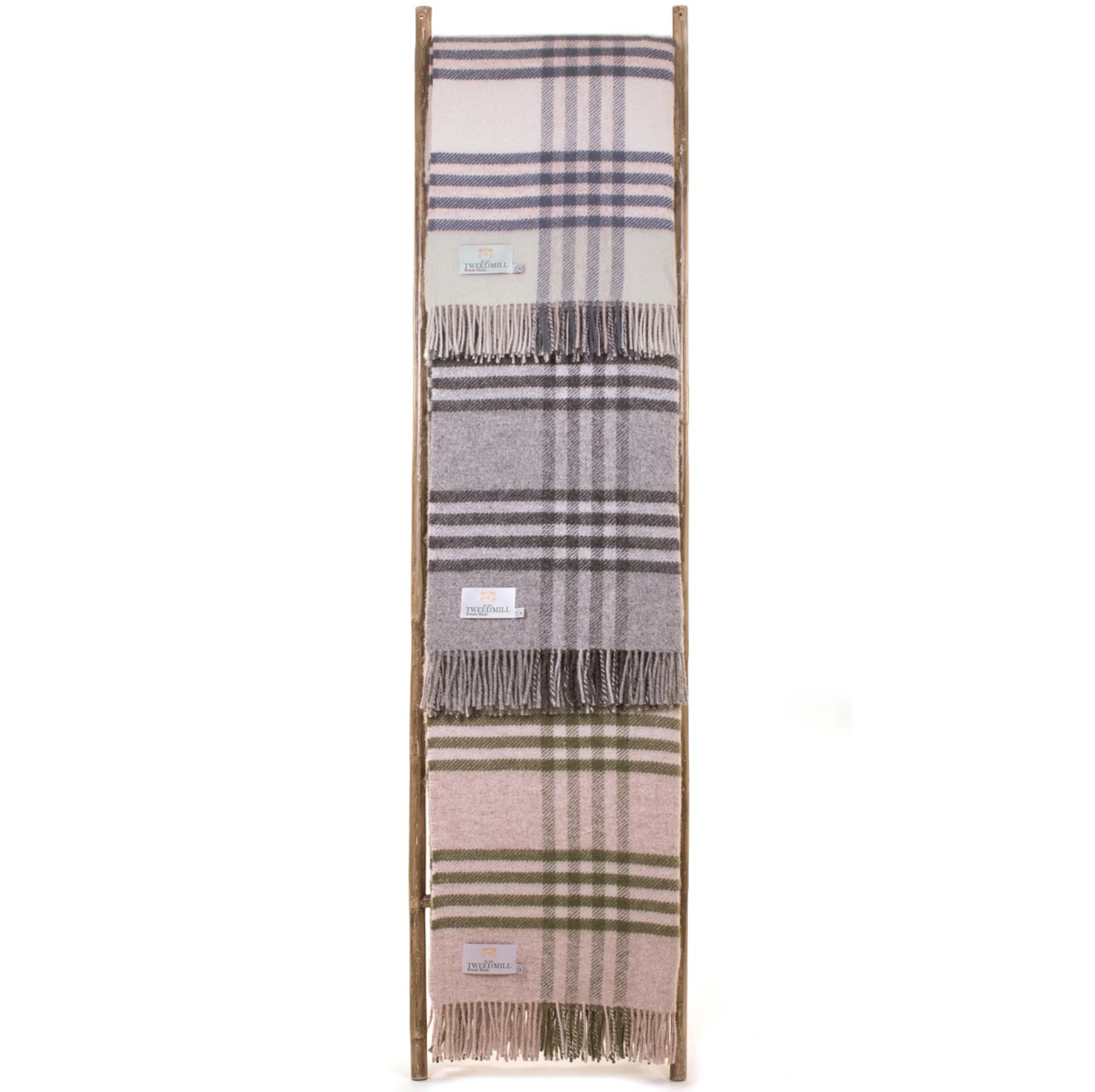 Tweedmill Hex Check Pure New Wool Throw, Slate Blue - Image 4