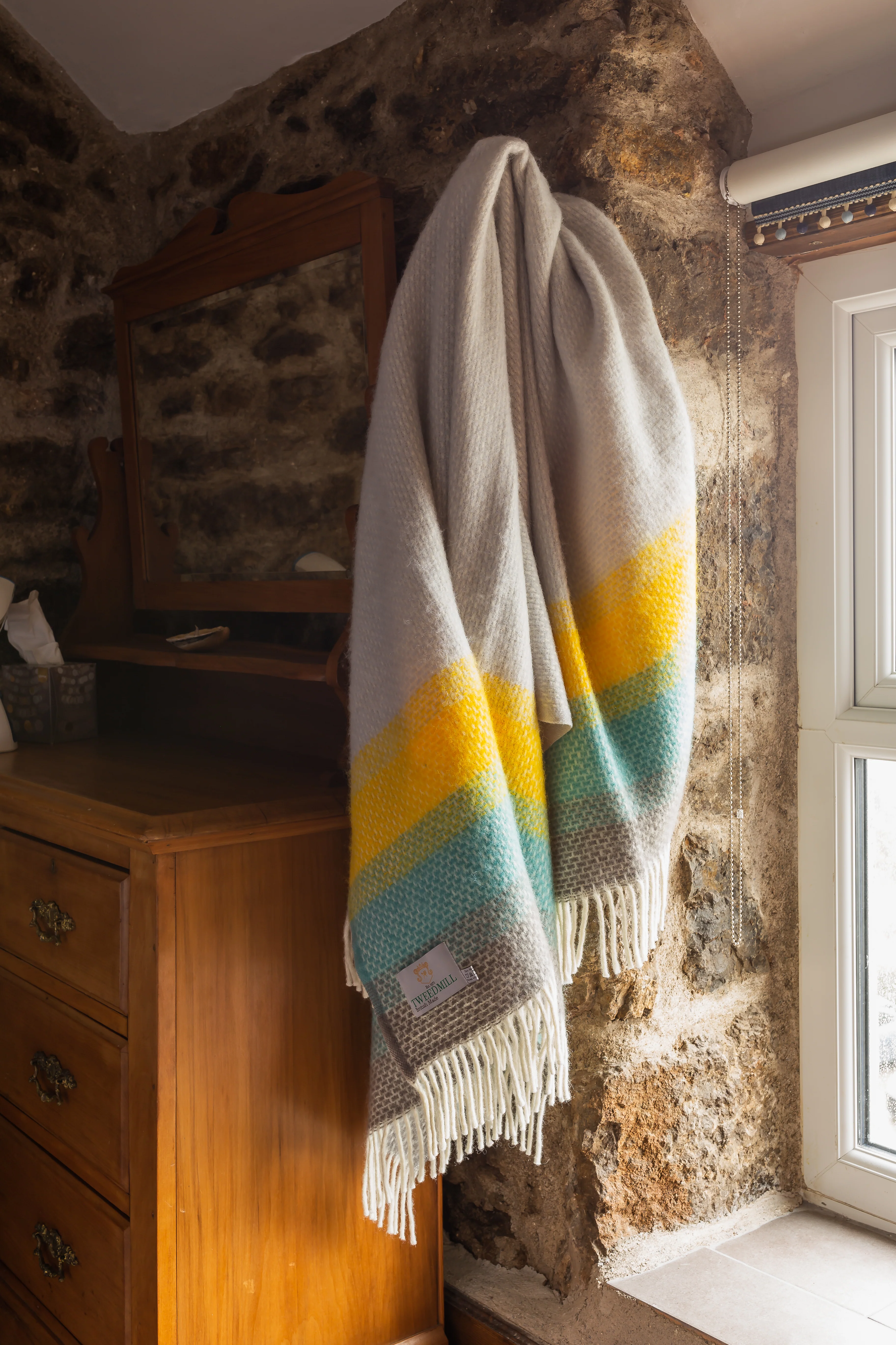 Tweedmill Ombre Pure New Wool Throw, Tidal - Image 3
