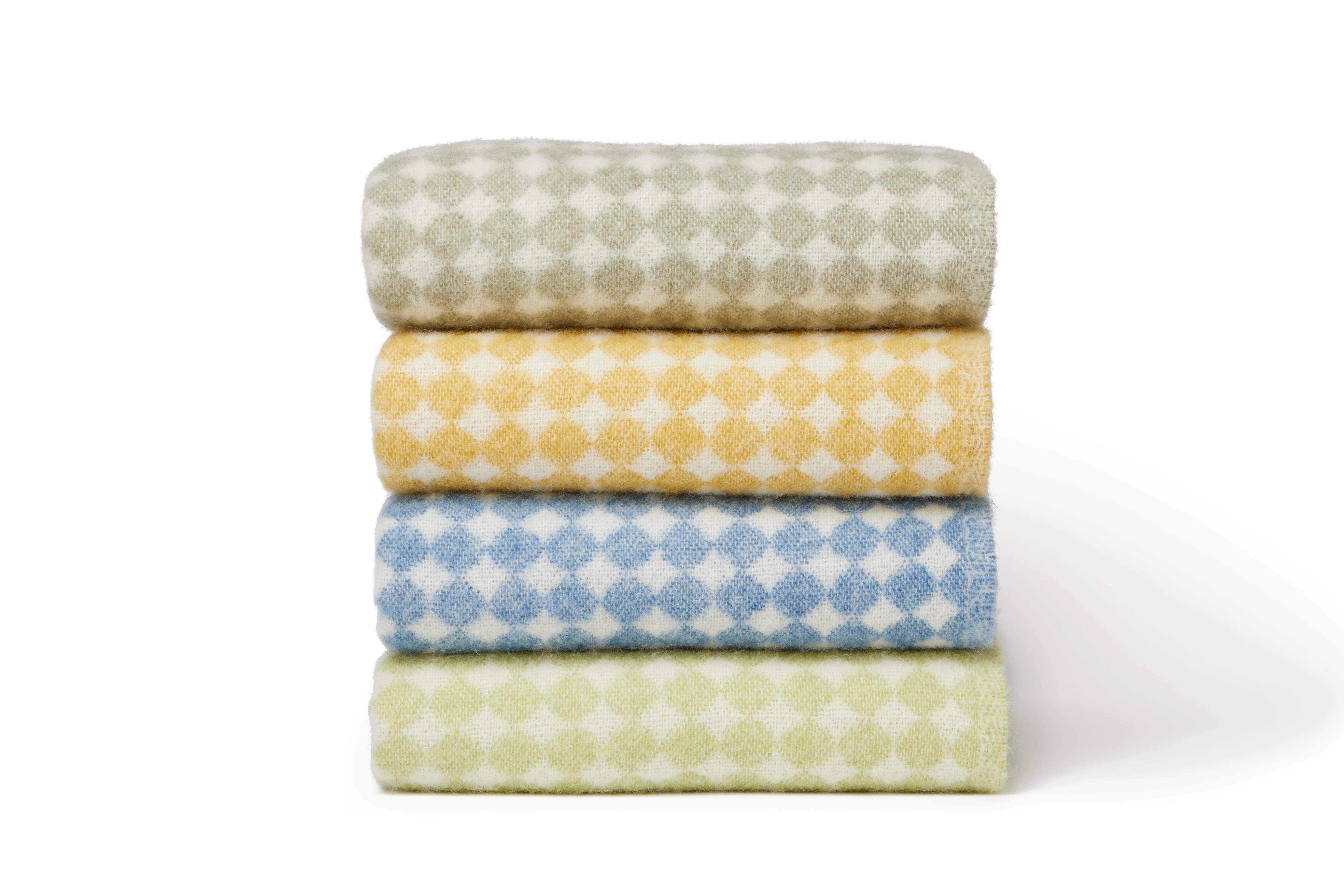 Tweedmill Jacquard Spot Pure New Wool Reversible Throw, Blue Jay - Image 3