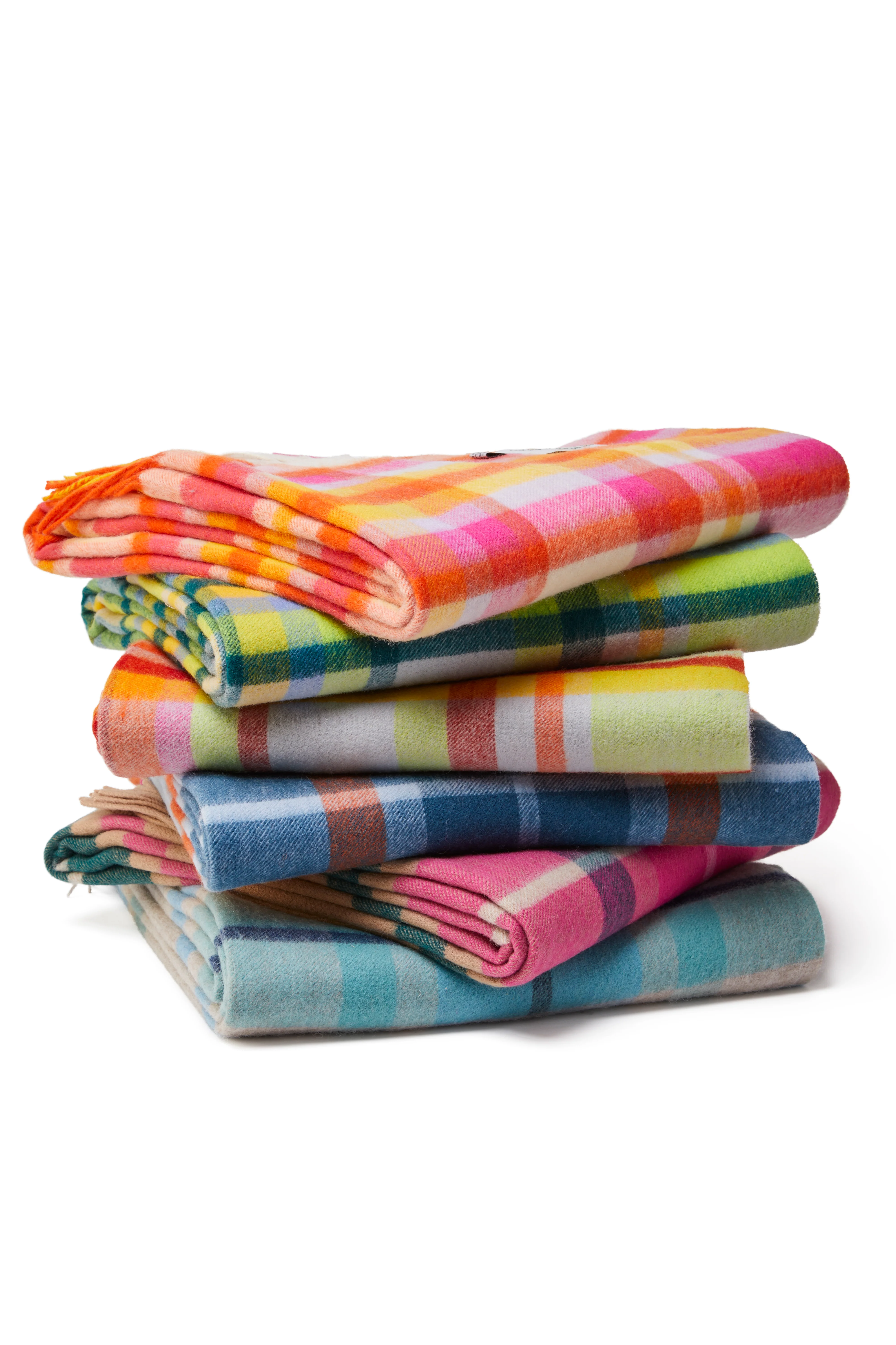 Tweedmill Lambswool Throw, Bright Check, Ella - Image 3