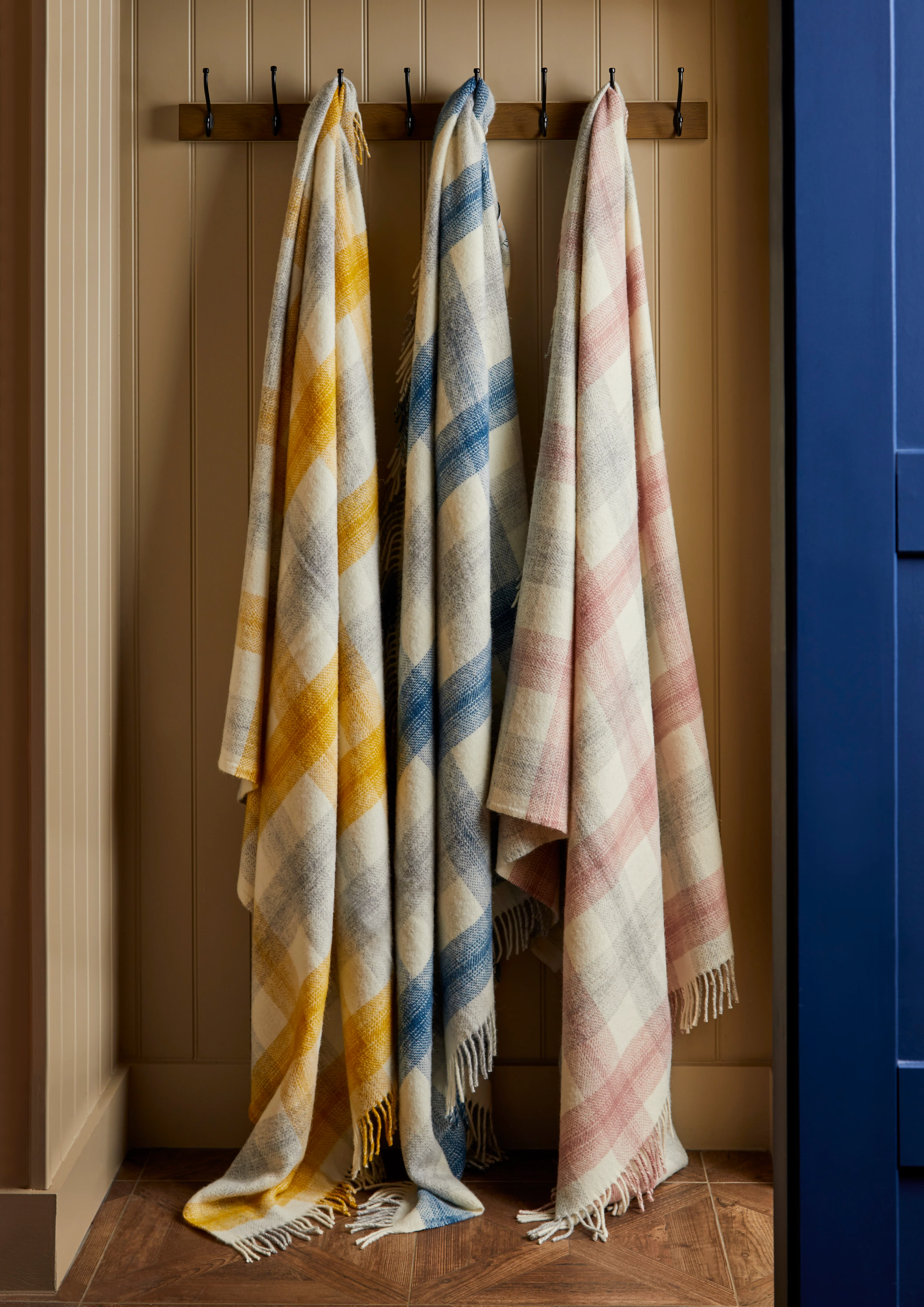 Tweedmill Meadow Check Pure New Wool Throw, Yellow - Image 3