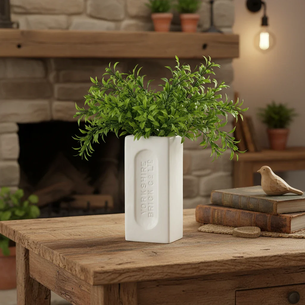 Yorkshire Brick Vase, White - Image 2