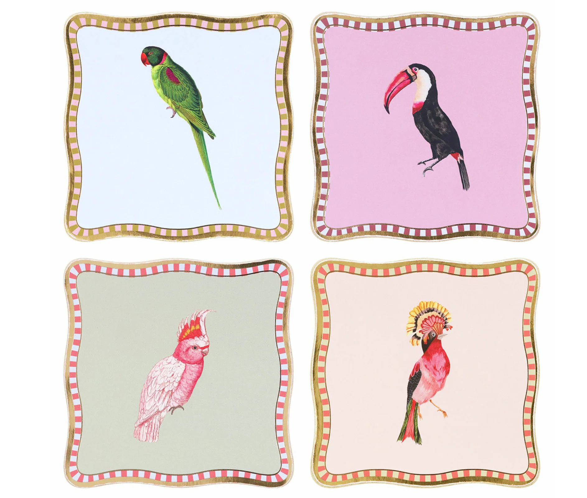 Yvonne Ellen Rectangular Birds Coasters, ( Set Of 4 ) - Image 3