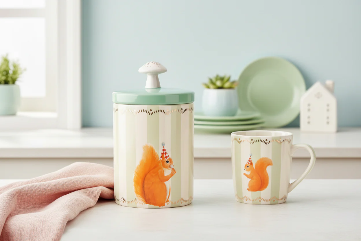 Yvonne Ellen Round Storage Jar, Squirrel - Image 7
