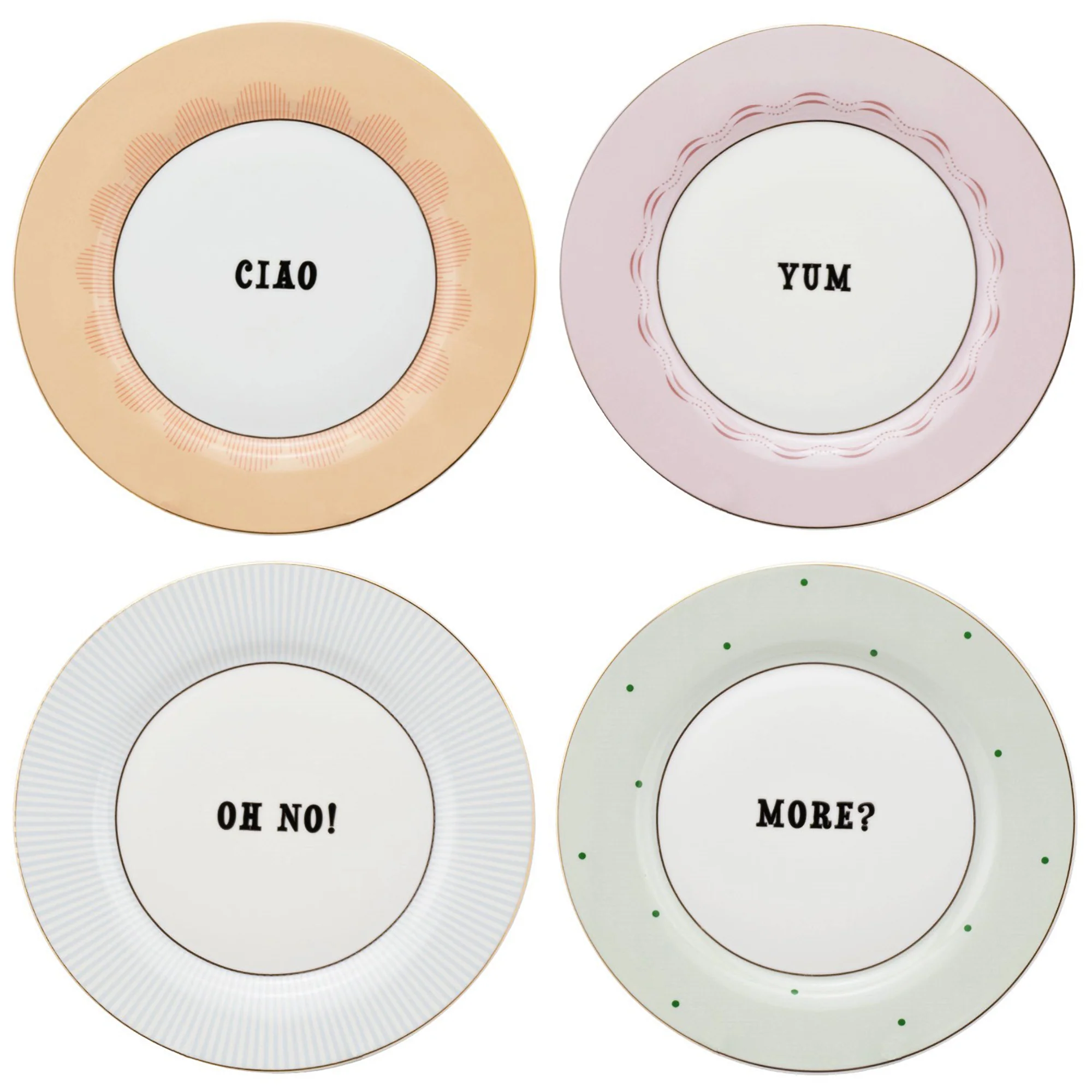 Yvonne Ellen Slogan Side Plates (Set Of 4) - Image 2