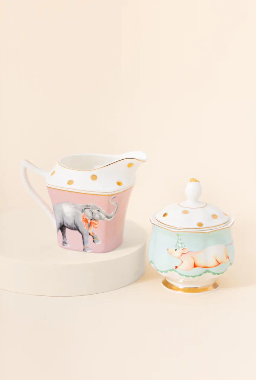 Yvonne Ellen Sugar Pot & Milk Jug Set, Elephant & Mouse - Image 2
