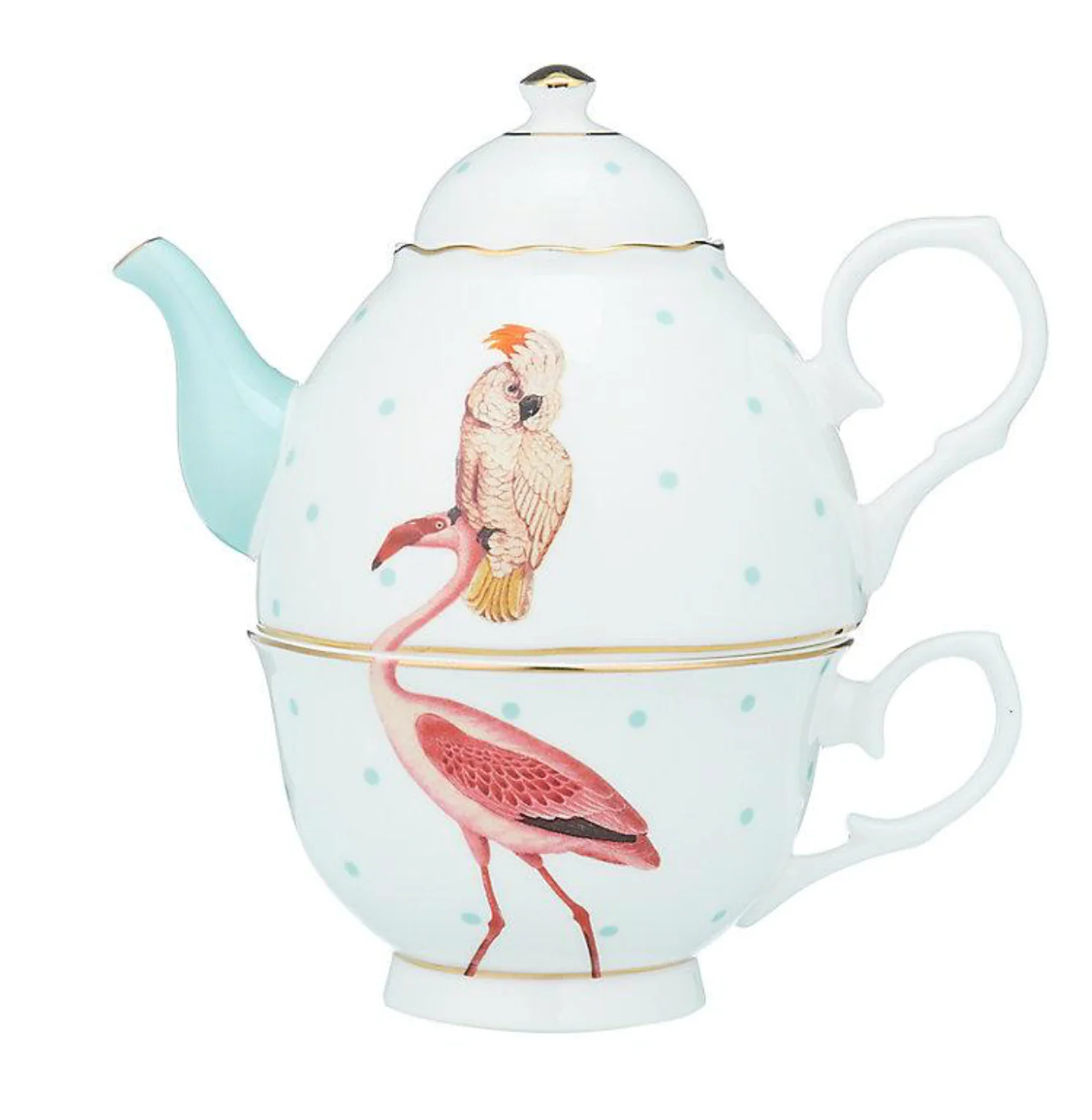 Yvonne Ellen Tea For One Set, Flamingo - Image 3