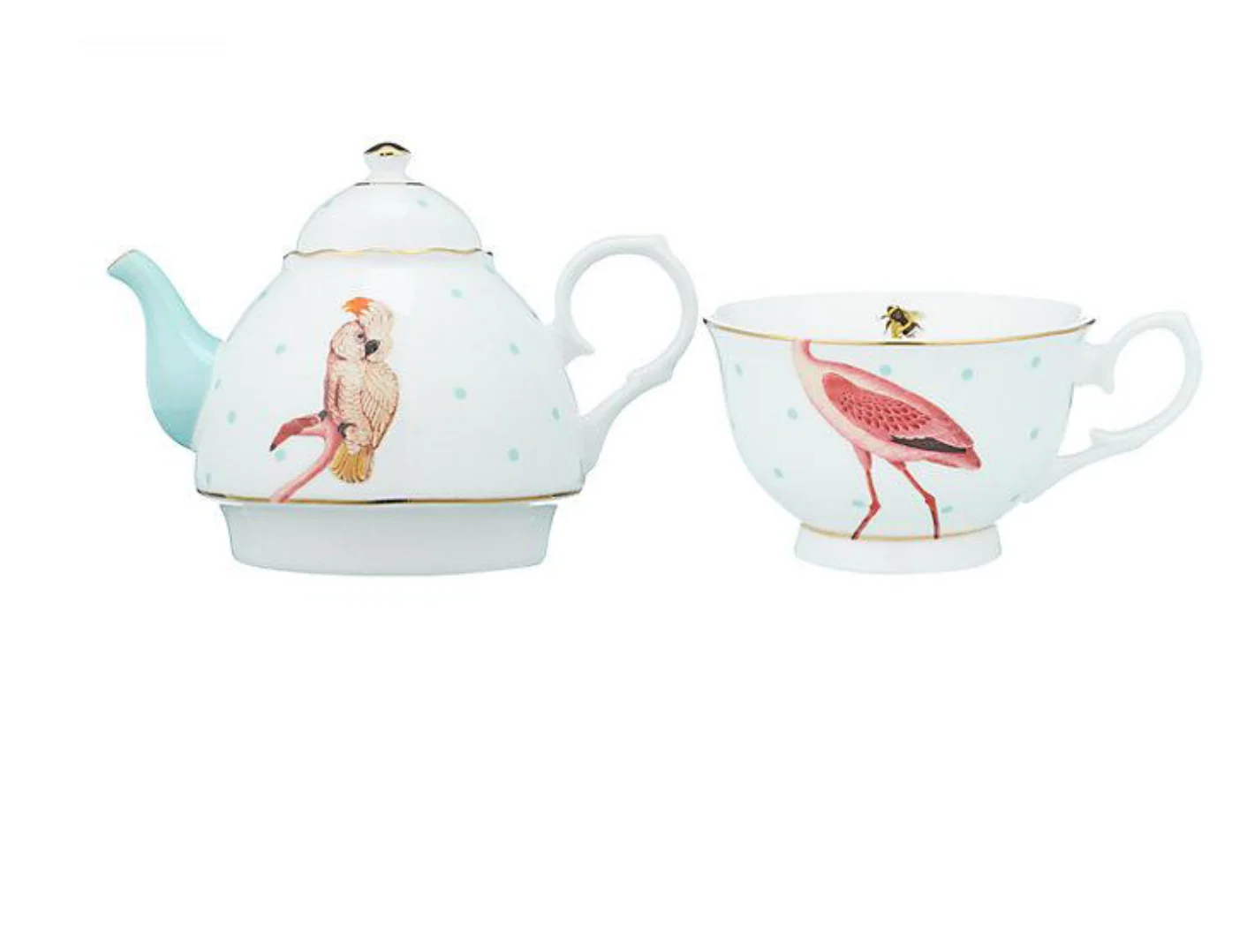 Yvonne Ellen Tea For One Set, Flamingo - Image 4